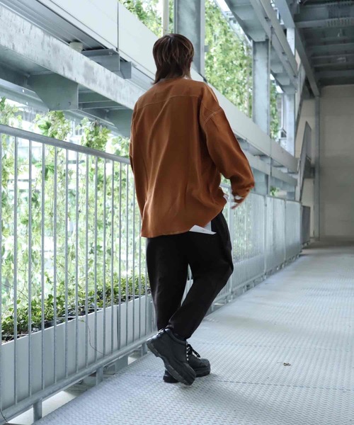 rovtski(ロフトスキー)の「CLASSIC ROVTSKI NO COL SHIRT/オーバーサイズノーカラーシャツ(シャツ/ブラウス・メンズ・ライトグレー/ライトブラウン/スミクロ・FREE)」の7枚目の写真