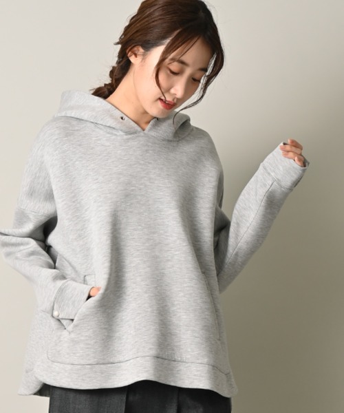 blanc basque（ブランバスク）の「【Pearl button】ダンボールニットフーディー（パーカー・レディース・ブラック/ベージュ/グレー・FREE）」の14枚目の写真