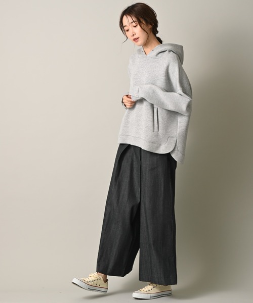 blanc basque（ブランバスク）の「【Pearl button】ダンボールニットフーディー（パーカー・レディース・ブラック/ベージュ/グレー・FREE）」の18枚目の写真