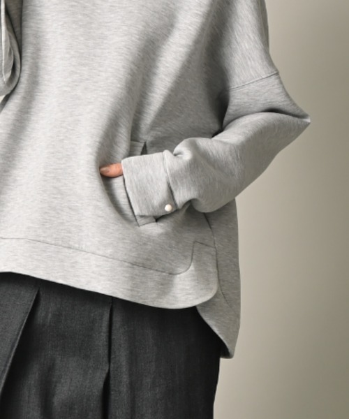 blanc basque（ブランバスク）の「【Pearl button】ダンボールニットフーディー（パーカー・レディース・ブラック/ベージュ/グレー・FREE）」の10枚目の写真