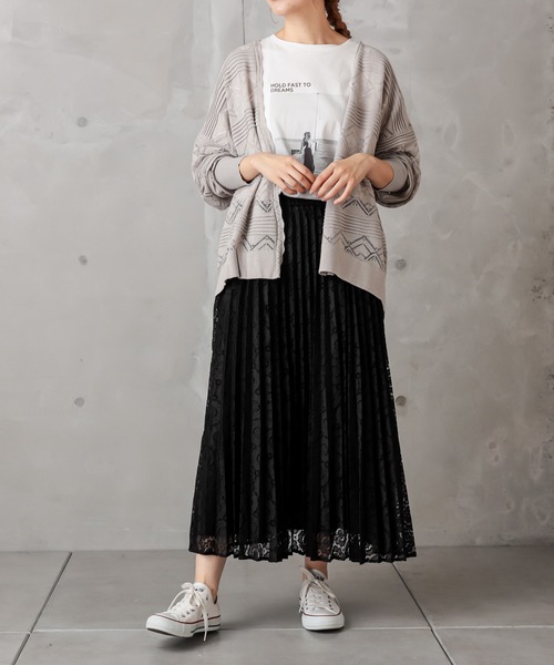 PUAL CE CIN（ピュアルセシン）の「レースジャガードカーデ（カーディガン/ボレロ・レディース・ブラック/グレー/グレイッシュベージュ・FREE）」の20枚目の写真
