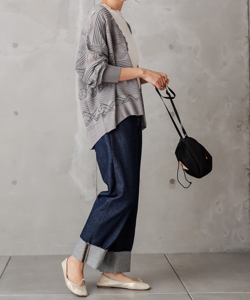 PUAL CE CIN（ピュアルセシン）の「レースジャガードカーデ（カーディガン/ボレロ・レディース・ブラック/グレー/グレイッシュベージュ・FREE）」の21枚目の写真