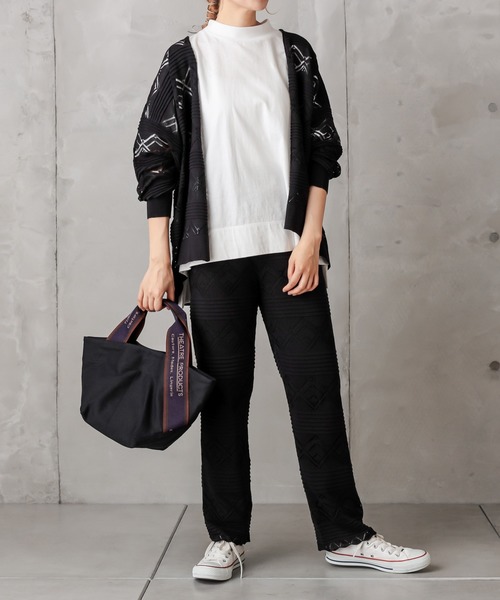 PUAL CE CIN（ピュアルセシン）の「レースジャガードカーデ（カーディガン/ボレロ・レディース・ブラック/グレー/グレイッシュベージュ・FREE）」の6枚目の写真