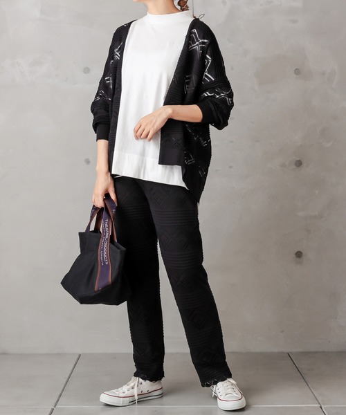 PUAL CE CIN（ピュアルセシン）の「レースジャガードカーデ（カーディガン/ボレロ・レディース・ブラック/グレー/グレイッシュベージュ・FREE）」の10枚目の写真