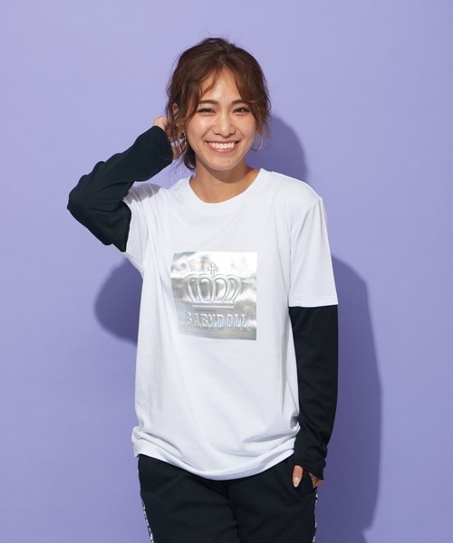 セール 親子お揃い 箔エンボス ロンt 4622a ベビードール Babydoll 大人 ユニセックス 男女兼用 レディース メンズ Tシャツ カットソー Babydoll ベビードール のファッション通販 Zozotown