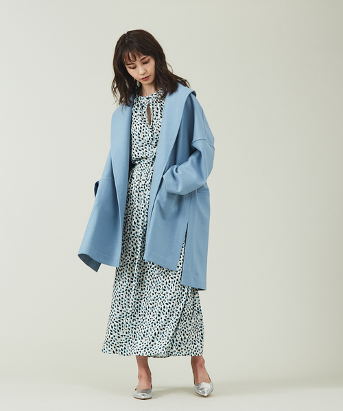 qualite（カリテ）の「リーフ柄2WAYワンピース（ワンピース・レディース・ライトブルー/ブラウン・フリー）」の13枚目の写真