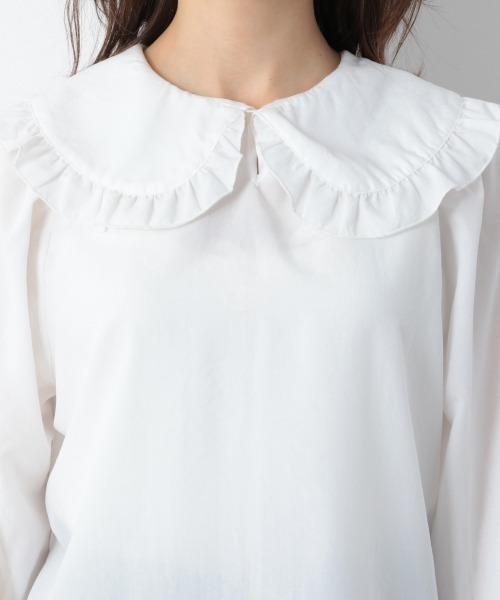 ヘザー Heather 2way 襟取り外しシアーブラウス ボリューム袖【F