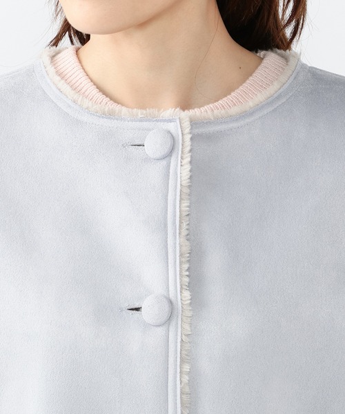 Petit Honfleur（プチオンフルール）の「フェイクムートンロングコート（ムートンコート・レディース・グレー/モカ/サックスブルー・9号/11号）」の12枚目の写真