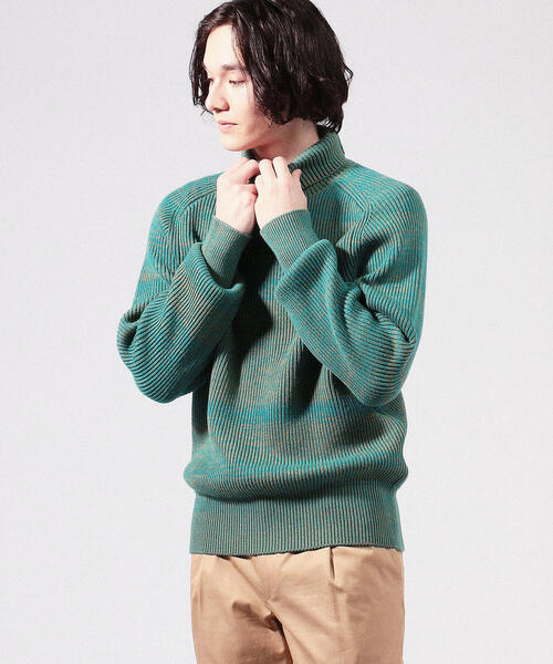 CABaN / キャバン コットンカシミヤアゼ ハイネックプルオーバー  ニット セーター CABaN / キャバン | コットンカシミヤアゼ ハイネックプル