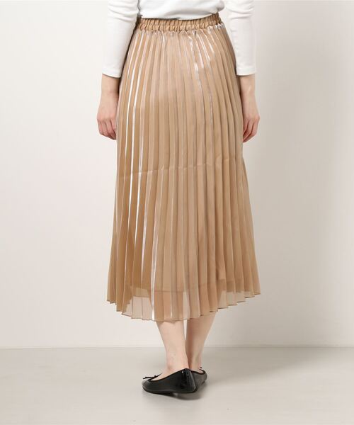 INTERPLANET（インタープラネット）の「グロスオーガンジープリーツスカート（スカート・レディース・ベージュ/ナチュラル/グレイッシュベージュ・FREE）」の5枚目の写真