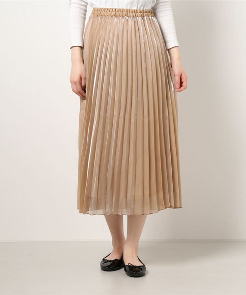 INTERPLANET（インタープラネット）の「グロスオーガンジープリーツスカート（スカート・レディース・ベージュ/ナチュラル/グレイッシュベージュ・FREE）」の20枚目の写真
