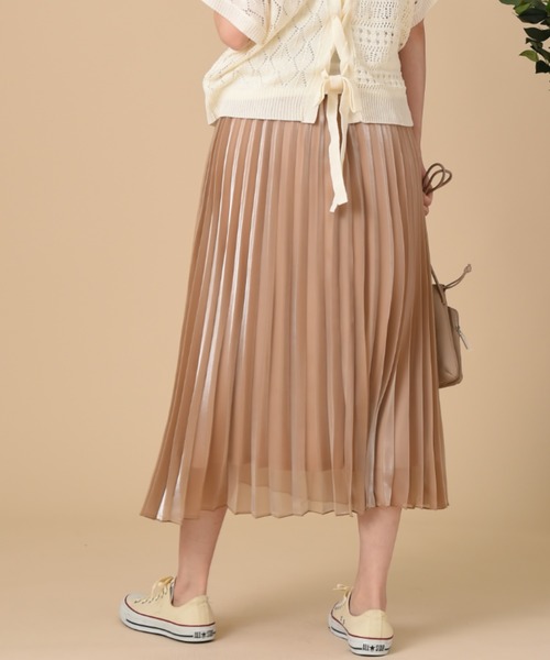 INTERPLANET（インタープラネット）の「グロスオーガンジープリーツスカート（スカート・レディース・ベージュ/ナチュラル/グレイッシュベージュ・FREE）」の8枚目の写真