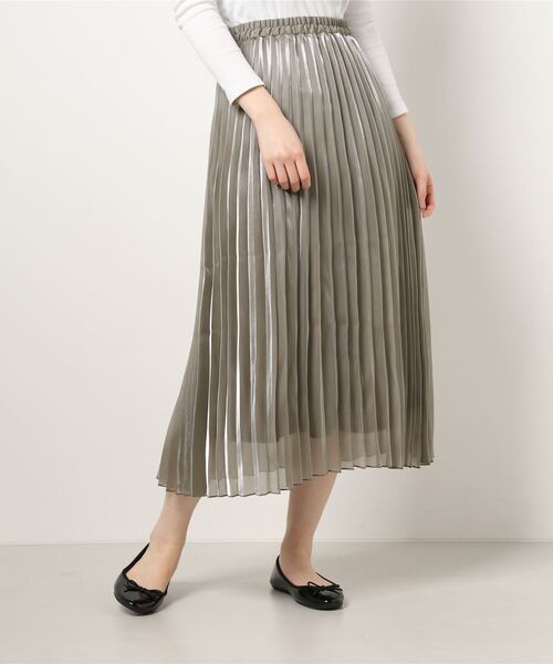 INTERPLANET（インタープラネット）の「グロスオーガンジープリーツスカート（スカート・レディース・ベージュ/ナチュラル/グレイッシュベージュ・FREE）」の21枚目の写真