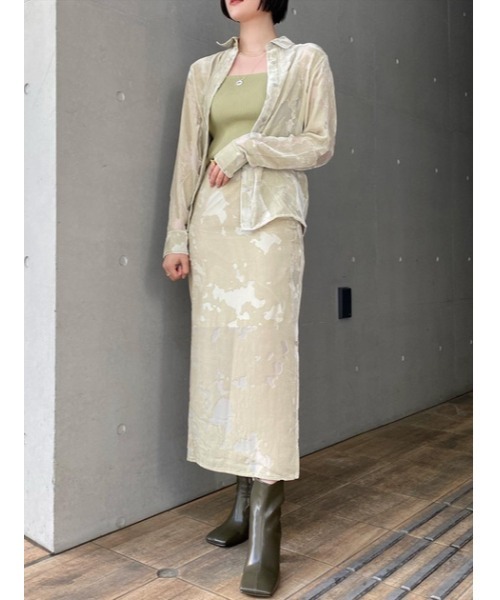 THROW by SLY（スローバイスライ）の「THROW OPAL L/SK ロングスカート（スカート・レディース・ライトベージュ/ミント・2/0/1）」の18枚目の写真