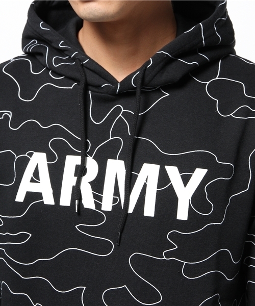 WEGO(ウィゴー)の「WEGO/アウトラインカモプルパーカー(パーカー・メンズ・ホワイト/ブラック・MEDIUM/LARGE)」の6枚目の写真