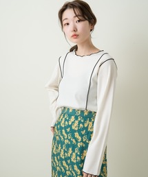 Kastane | 配色メロウリブカットソー(Tシャツ/カットソー)