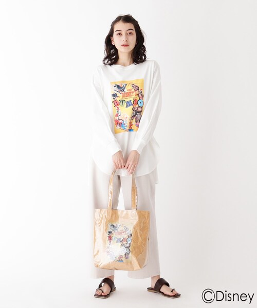 AG by aquagirl（エージーバイアクアガール）の「◆DUMBO/プリントタイベックトート（トートバッグ・レディース・ベージュ/ホワイト・00）」の4枚目の写真