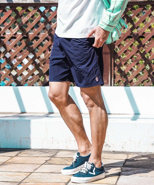 BAYFLOW(ベイフロー)の「ワンポイントシシュウショーツ(その他パンツ・メンズ・ネイビー/オリーブ/ベージュ/チャコール/マルーン・MEDIUM/LARGE)」の4枚目の写真