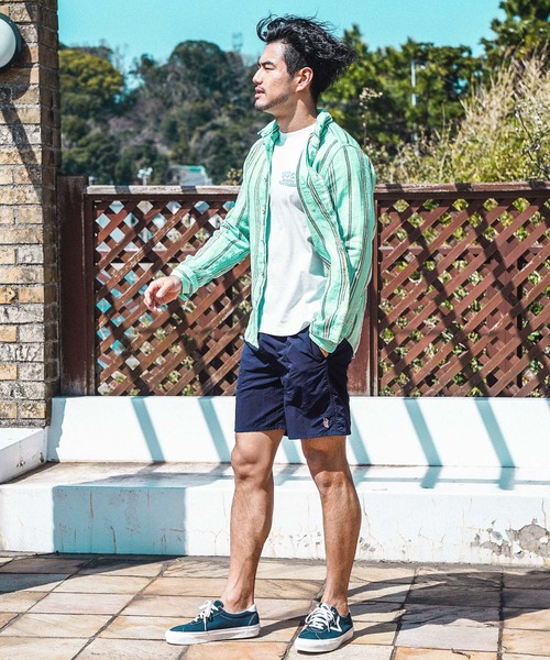 BAYFLOW(ベイフロー)の「ワンポイントシシュウショーツ(その他パンツ・メンズ・ネイビー/オリーブ/ベージュ/チャコール/マルーン・MEDIUM/LARGE)」の6枚目の写真