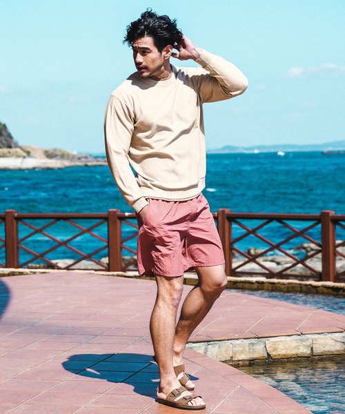 BAYFLOW(ベイフロー)の「ワンポイントシシュウショーツ(その他パンツ・メンズ・ネイビー/オリーブ/ベージュ/チャコール/マルーン・MEDIUM/LARGE)」の8枚目の写真