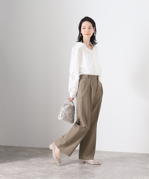 La TOTALITE（ラトータリテ）の「バイオツイルフロントタックパンツ【手洗い可能】（その他パンツ・レディース・ブラック/ライトグレー/ウッド・36/38）」の7枚目の写真