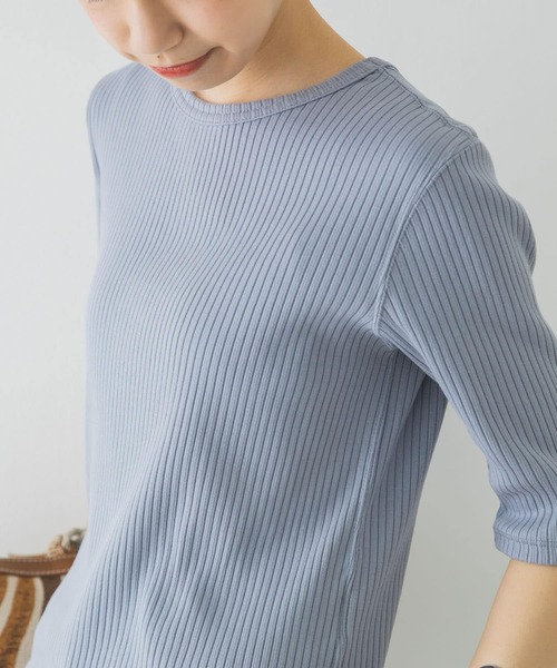 URBAN RESEARCH（アーバンリサーチ）の「5分袖リブカットソー（Tシャツ/カットソー・レディース・ライトグレー/イエロー/オフホワイト/ブルー系その他/ブラック・FREE）」の13枚目の写真