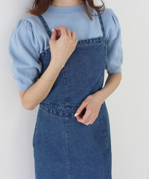 MODE ROBE（モードローブ）の「ハーフスリーブニット（Tシャツ/カットソー・レディース・ブラック/ピンク/ブルー/アイボリー・FREE）」の20枚目の写真