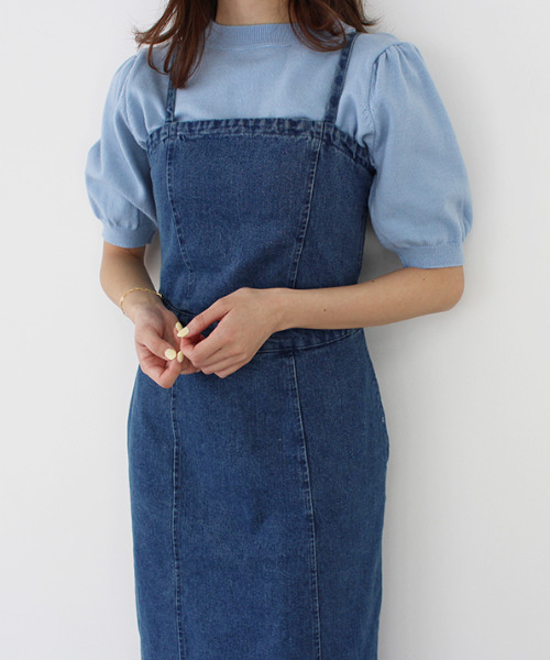 MODE ROBE（モードローブ）の「ハーフスリーブニット（Tシャツ/カットソー・レディース・ブラック/ピンク/ブルー/アイボリー・FREE）」の10枚目の写真