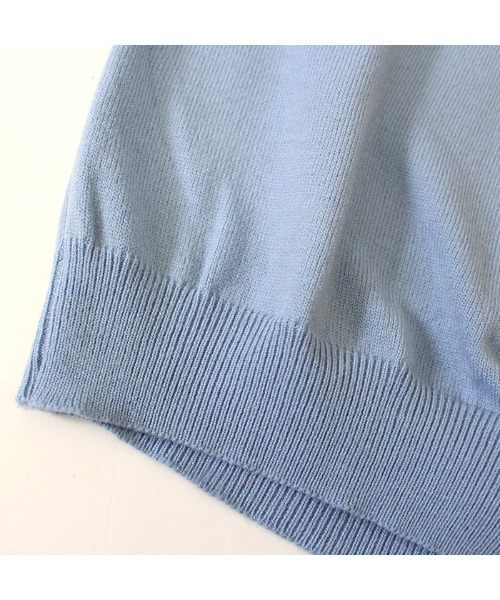 MODE ROBE（モードローブ）の「ハーフスリーブニット（Tシャツ/カットソー・レディース・ブラック/ピンク/ブルー/アイボリー・FREE）」の9枚目の写真