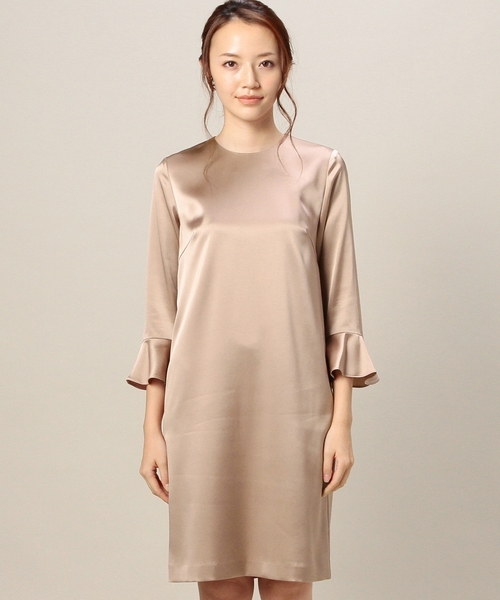 BEAUTY&YOUTH UNITED ARROWS（ビューティーアンドユースユナイテッドアローズ）の「BYDT サテンフリルスリーブドレス ◆（ドレス・レディース・ピンク/ネイビー・フリー）」の5枚目の写真