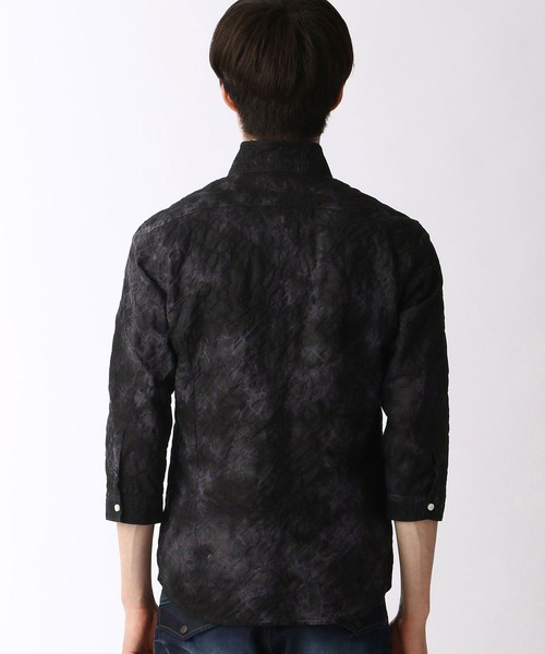 HIDEAWAYS NICOLE（ハイダウェイニコル）の「タイダイ染め七分袖シャツ（シャツ/ブラウス・メンズ・ネイビー/ブラック/ライトグレー/サックスブルー・X-LARGE/MEDIUM/LARGE）」の13枚目の写真