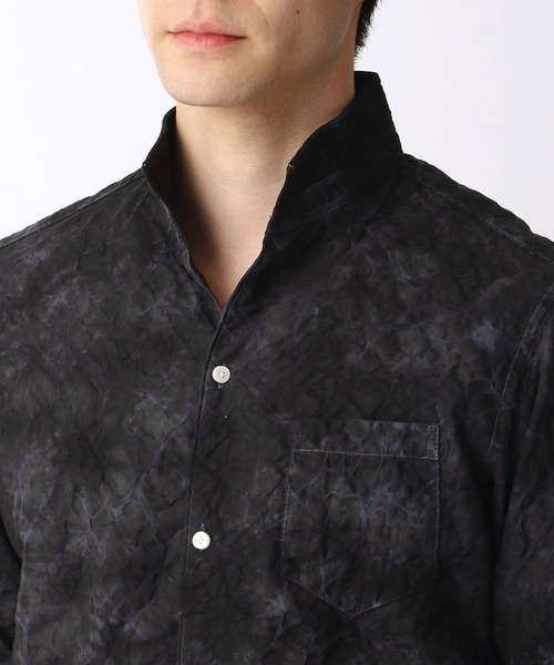 HIDEAWAYS NICOLE（ハイダウェイニコル）の「タイダイ染め七分袖シャツ（シャツ/ブラウス・メンズ・ネイビー/ブラック/ライトグレー/サックスブルー・X-LARGE/MEDIUM/LARGE）」の9枚目の写真