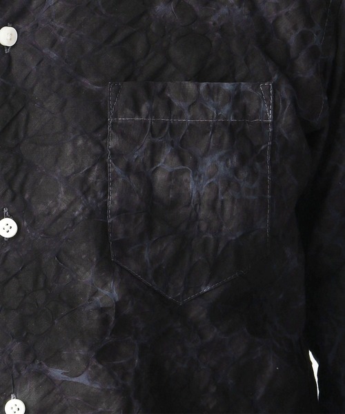 HIDEAWAYS NICOLE（ハイダウェイニコル）の「タイダイ染め七分袖シャツ（シャツ/ブラウス・メンズ・ネイビー/ブラック/ライトグレー/サックスブルー・X-LARGE/MEDIUM/LARGE）」の7枚目の写真