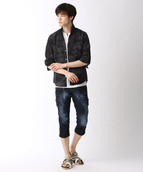 HIDEAWAYS NICOLE（ハイダウェイニコル）の「タイダイ染め七分袖シャツ（シャツ/ブラウス・メンズ・ネイビー/ブラック/ライトグレー/サックスブルー・X-LARGE/MEDIUM/LARGE）」の8枚目の写真