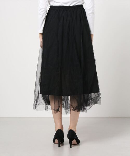 WEGO（ウィゴー）の「WEGO/チュールボリュームロングスカート（スカート・レディース・ブラック/アイボリー・FREE）」の7枚目の写真