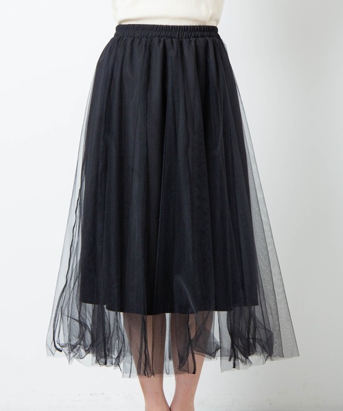 WEGO（ウィゴー）の「WEGO/チュールボリュームロングスカート（スカート・レディース・ブラック/アイボリー・FREE）」の11枚目の写真