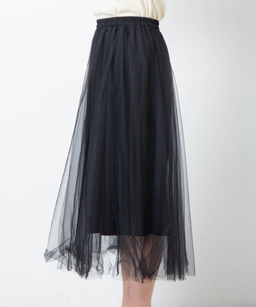 WEGO（ウィゴー）の「WEGO/チュールボリュームロングスカート（スカート・レディース・ブラック/アイボリー・FREE）」の12枚目の写真