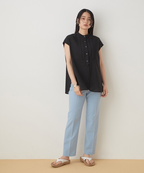 ADAM ET ROPE'(アダムエロペ)の「【WEB限定】バンドカラーブザムシアーシャツ(シャツ/ブラウス・レディース・ホワイト/ブラック/ピンク・FREE)」の18枚目の写真