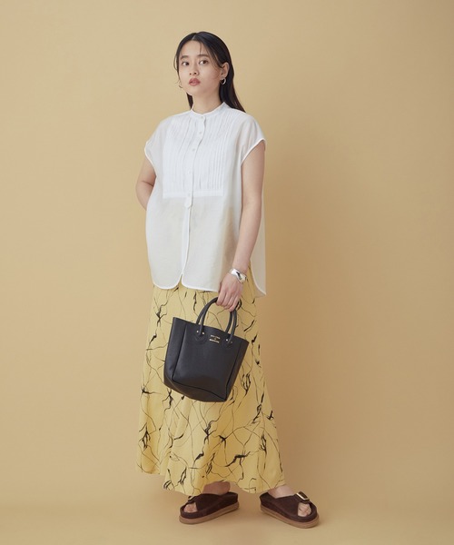 ADAM ET ROPE'(アダムエロペ)の「【WEB限定】バンドカラーブザムシアーシャツ(シャツ/ブラウス・レディース・ホワイト/ブラック/ピンク・FREE)」の8枚目の写真