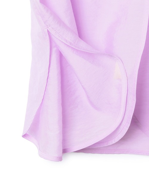 ADAM ET ROPE'(アダムエロペ)の「【WEB限定】バンドカラーブザムシアーシャツ(シャツ/ブラウス・レディース・ホワイト/ブラック/ピンク・FREE)」の6枚目の写真