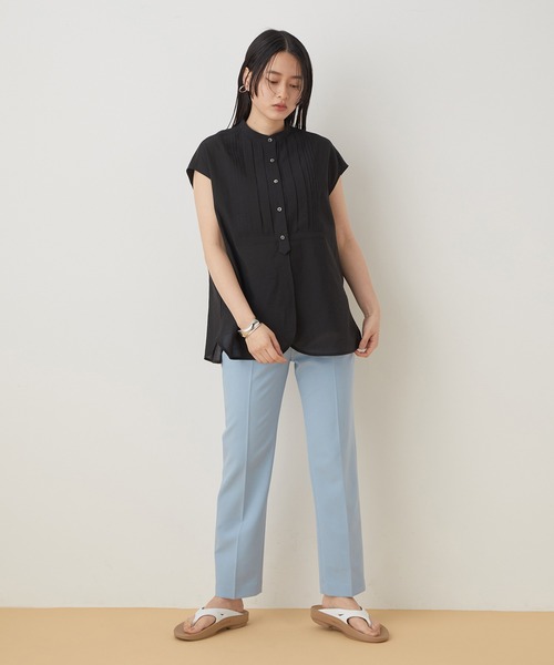 ADAM ET ROPE'(アダムエロペ)の「【WEB限定】バンドカラーブザムシアーシャツ(シャツ/ブラウス・レディース・ホワイト/ブラック/ピンク・FREE)」の15枚目の写真