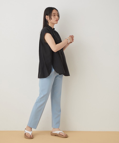 ADAM ET ROPE'(アダムエロペ)の「【WEB限定】バンドカラーブザムシアーシャツ(シャツ/ブラウス・レディース・ホワイト/ブラック/ピンク・FREE)」の13枚目の写真