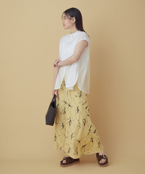 ADAM ET ROPE'(アダムエロペ)の「【WEB限定】バンドカラーブザムシアーシャツ(シャツ/ブラウス・レディース・ホワイト/ブラック/ピンク・FREE)」の11枚目の写真