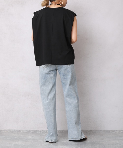 ap retro（アプレトロ）の「シンプル無地Tシャツ/肩タック1分袖プルオーバー【ZOZO限定アイテム】（Tシャツ/カットソー・レディース・ブラック/オフホワイト/グリーン/モカ/グレイッシュブルー・FREE）」の21枚目の写真