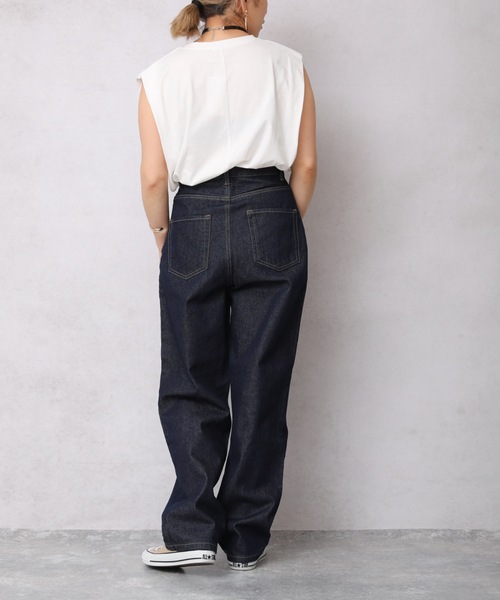 ap retro（アプレトロ）の「シンプル無地Tシャツ/肩タック1分袖プルオーバー【ZOZO限定アイテム】（Tシャツ/カットソー・レディース・ブラック/オフホワイト/グリーン/モカ/グレイッシュブルー・FREE）」の19枚目の写真