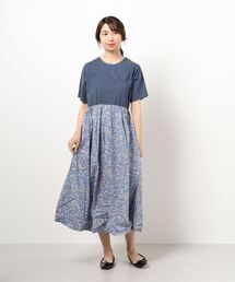 Samansa Mos2 blue | ドッキングワンピース(ワンピース)