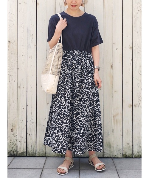 Samansa Mos2 blue（サマンサモスモスブルー）の「ドッキングワンピース（ワンピース・レディース・ブラウン/チャコール/ブルー/ブラック・ﾌﾘ-）」の3枚目の写真