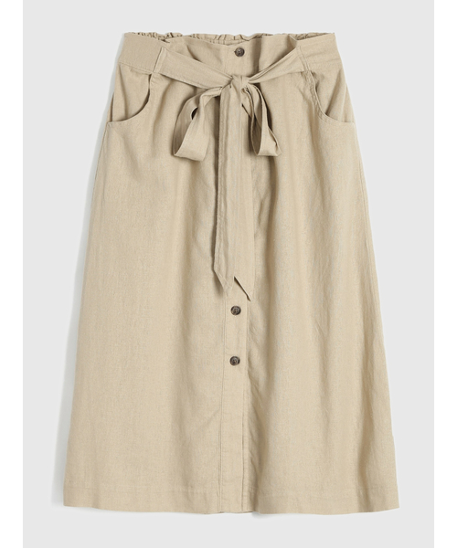 GAP（ギャップ）の「タイフロント ミディスカート（スカート・レディース・ベージュ/グリーン/インディゴブルー・S/L/M/XS/XXS/XL）」の13枚目の写真