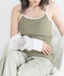 Mysa&Liina | カップ付きパイピングリブキャミタンク(キャミソール)