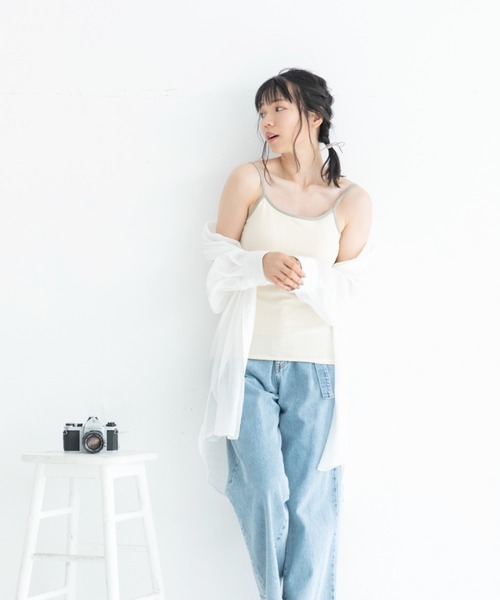 Mysa&Liina（ミーサリーナ）の「カップ付きパイピングリブキャミタンク（キャミソール・レディース・ブラック/オフホワイト/カーキ/アイボリー/キャメル・M）」の11枚目の写真